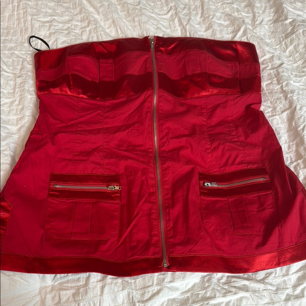 bebe Strapless Red top